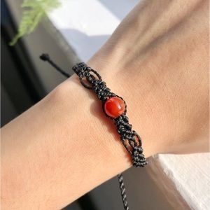 Carnelian Stone Macrame Boho Bracelet
